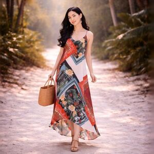 polka dot lace dress Dinah Lace And Satin Maxi Dress / Polkadot | MESHKI